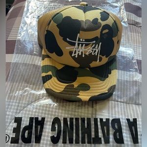 Stussy X bape hat never worn brand new with bag
